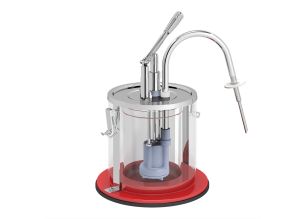 Dispenser din plastic, cu capac din inox, 3L, pentru recipient ciocolata