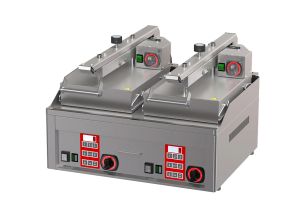 Contact grill electric dublu cu suprafata neteda cromata semi-automat