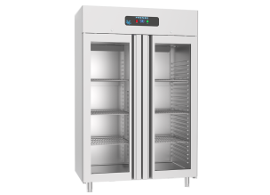 Dulap congelator vertical inox, FRENOX cu 2 usi din sticla, 1400 lt