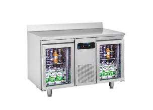 Masa congelare FRENOX, profesionala, inox, 2 usi din sticla, 250 lt, 130*60*85 cm