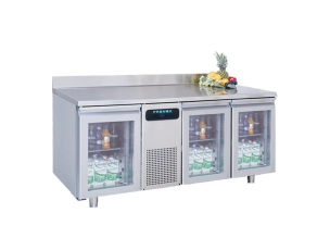 Masa frigorifica FRENOX, profesionala, inox, 3 usi din sticla, 474 lt, 178,5*70*85 cm