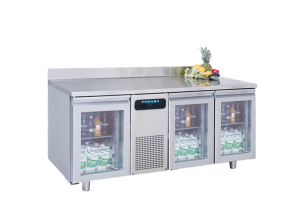 Masa rece FRENOX, profesionala, inox, 3 usi din sticla, 400 lt, 179*60*85 cm