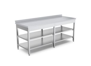 Masa de lucru inox cu polita intermediara si inferioara 240*70*85
