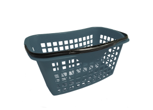 Cos supermarket plastic cu 1 maner 28 litri - Antracit