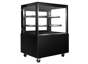 Vitrina frigorifica orizontala, cofetarie, RAL9005 Negru geam drept, ventilata, 120 cm
