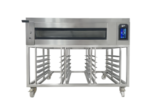 Cuptor profesional 1 vatra, brutarie / patiserie, cu suport, afisaj LCD, inox, 6 tavi,  165*145*44 cm
